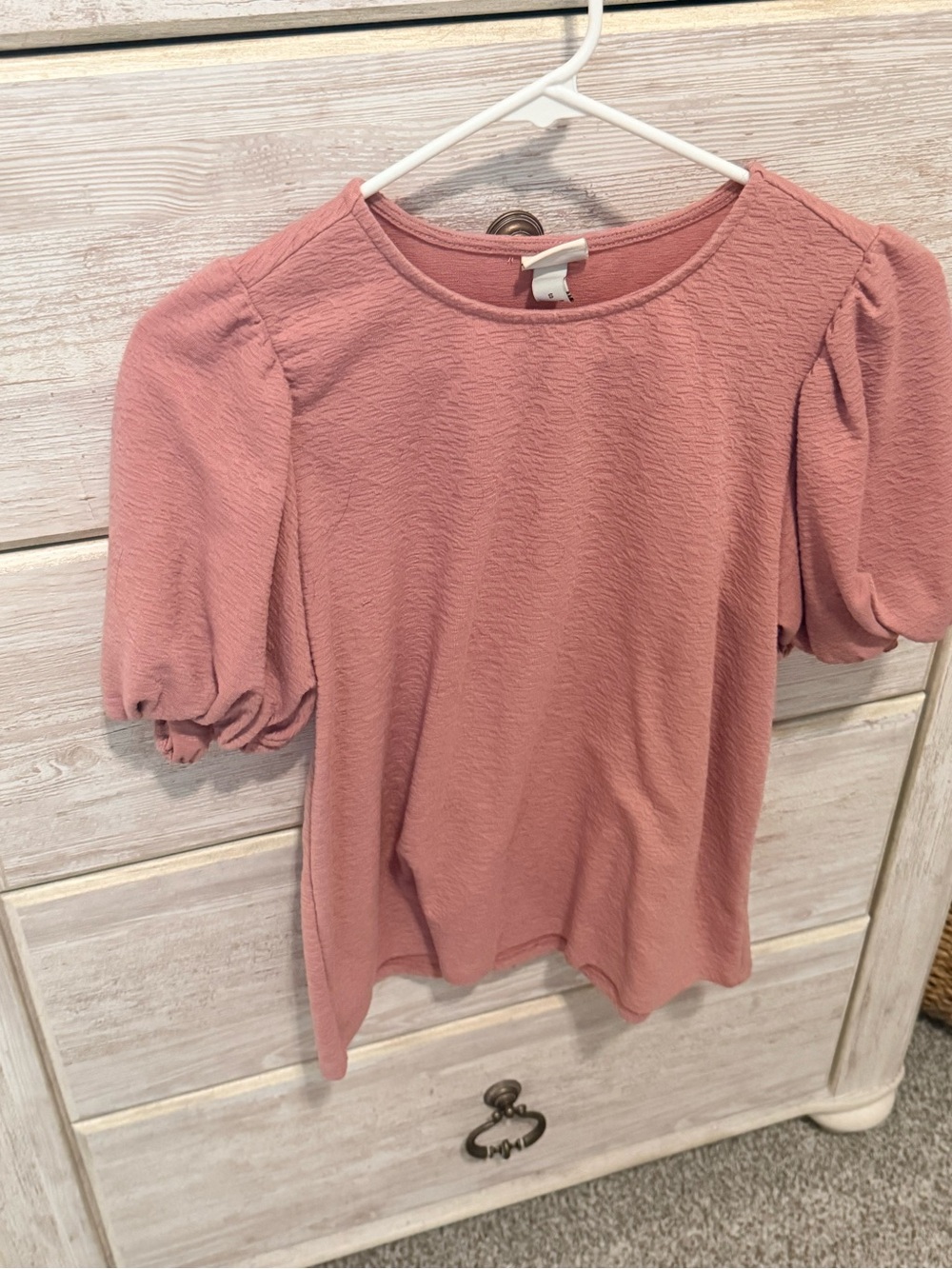 Women's Dusty Rose Puff-Sleeve Top